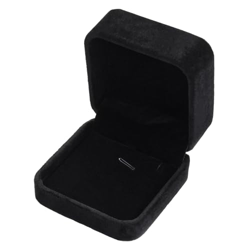Velvet Necklace Pendant Gift Box Jewelry Box 2.8 x 2.8 x 1.6 inches (Black) - color: Black