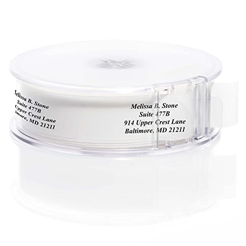 Clear Personalized Return Address Labels with Elegant Dispenser - Roll of 500 Custom See Through Transparent Stickers - color: Clear, size: 500 Labels