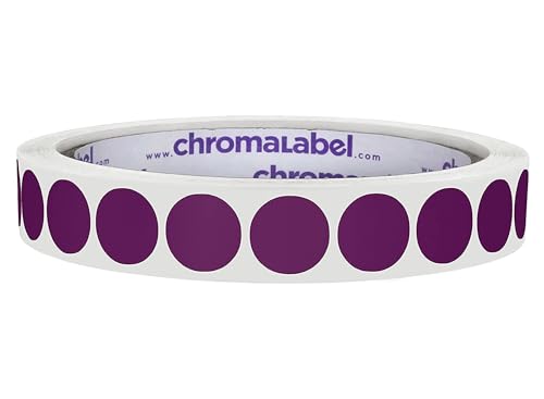 ChromaLabel Purple Removable Dot Stickers, 1/2 Inch, 1000/Roll - color: Purple, size: 1/2"