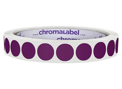 ChromaLabel Purple Removable Dot Stickers, 1/2 Inch, 1000/Roll - color: Purple, size: 1/2"