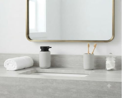 Clasin Home Liquid Soap Dispenser with Easy-to-Press Pump, 10 oz Refillable Hand Soap Dispenser with Extended Spout for Bathroom Kitchen Dish Lotion, Modern Stone Texture (Cement Gray) - color: Cement Gray