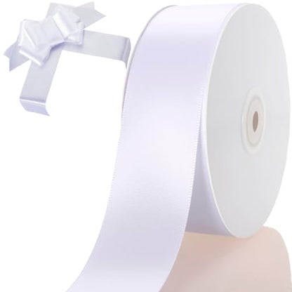 1-1/2 Inch White Ribbon 50Yards – Perfect for Gift Wrapping - color: White, size: 1-1/2"