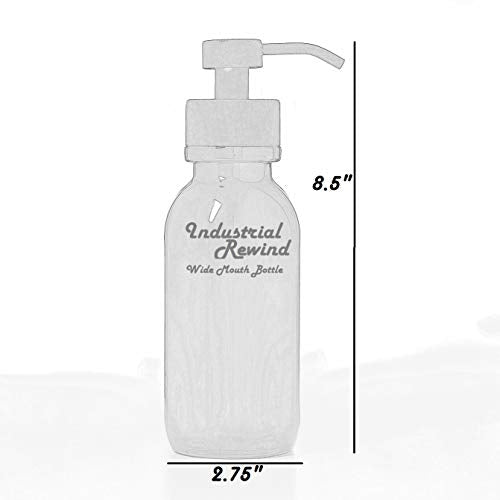 Red Wide Mouth Glass Soap Dispenser with Metal Pump and Non Slip Coaster - 16oz Glass Jar Lotion Bottle by Industrial Rewind (Red WM/ORB) - color: Red Wm/ Orb