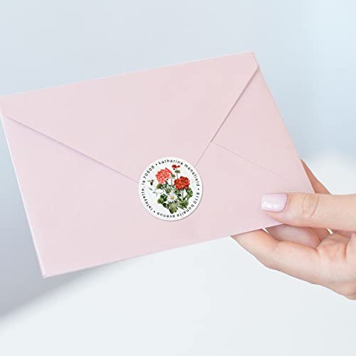 Blossoms & Bees Personalized Round Address Labels - Set of 144 (4 Designs), Round Self-Adhesive, Flat-Sheet Labels - color: Blossoms