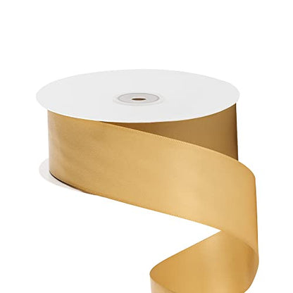 LIUYAXI Gold Double Face Satin Ribbon,2 Inch, 50 Yards - color: Gold, size: 2" X 50 Yards