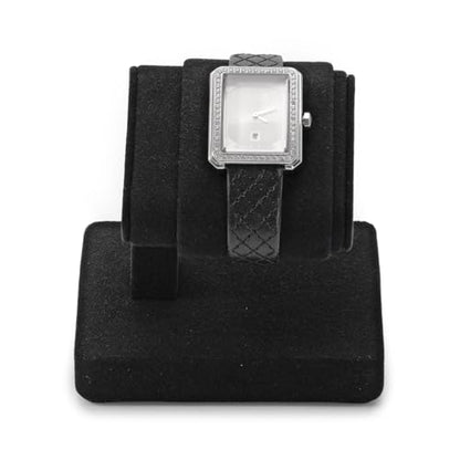 Black Microfiber Single Watch Stand Wristwatch Display Holder - color: Black