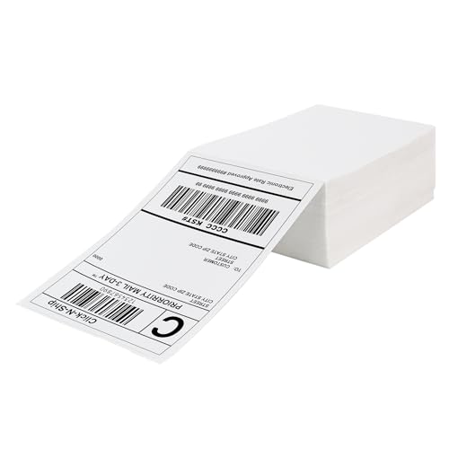 DGBDPACK 4x6 Fanfold Thermal Shipping Labels, 300 Labels Per Stack, Thick Liner & Ultra Strong Adhesive, Works with Zebra Rollo Beeprt Label Printers - size: Fanfold-300*1
