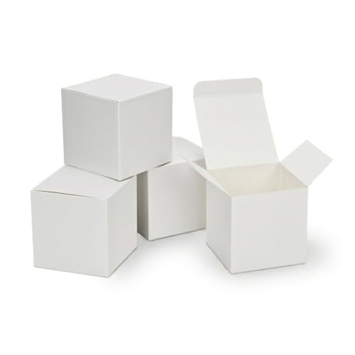 Aosric White Gift Boxes with Lids 4x4x4 Inch, 24 Pack - color: White