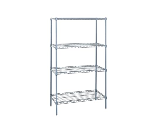 Quantum Storage Systems WR54-1830GY Wire Shelving 4 Shelf Wire Starter Units, 18" x 30" x 54", Gray Epoxy - color: Gray Epoxy, size: 54H x 30W x 18D