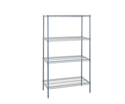 Quantum Storage Systems WR54-1830GY Wire Shelving 4 Shelf Wire Starter Units, 18" x 30" x 54", Gray Epoxy - color: Gray Epoxy, size: 54H x 30W x 18D