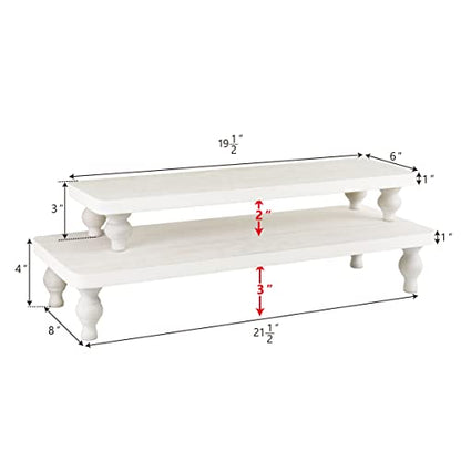 Ikee Design 2 Pcs Set Wooden Display Riser, Cupcake Dessert Display Riser - color: Wash White