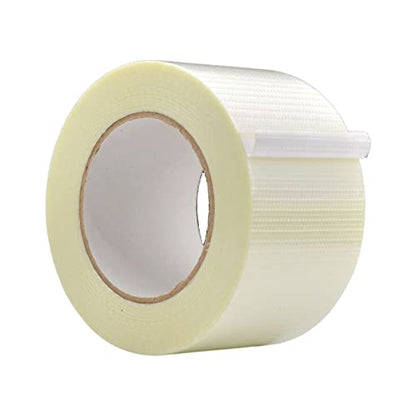 WOD BFST47 Bi-Directional Filament Strapping Tape, 3 inch x 60 yds. Fiberglass Reinforced Packaging Tape, Filaments Run H-V with High Adhesion and Tear Resistance, Hexayurt Tape - size: 3 inch
