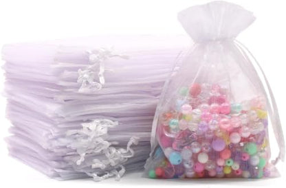SumDirect 50Pcs 4x6 inches Sheer Organza Bags Jewelry Drawstring Pouches Wedding Party Christmas Favor Gift Bags - size: 50PCS