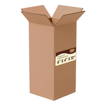 The Boxery 4"x4"x10" Corrugated Cardboard Boxes 50-Pack - size: 4 x 4 x 10"