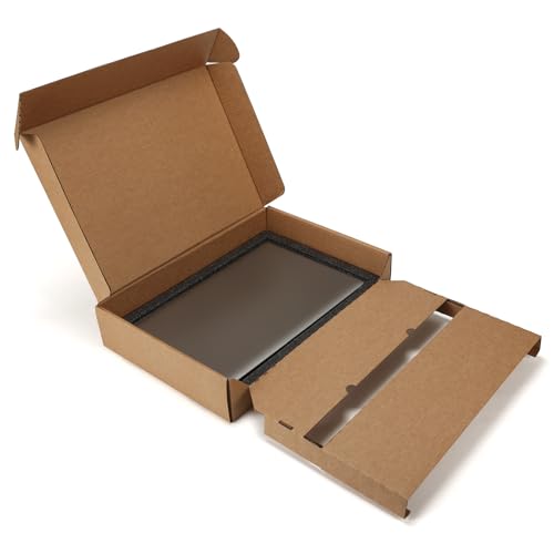 CRUGLA 1 Pack Laptop Shipping Box with Cushioned Foam, Fits Most Sizes - color: Brown