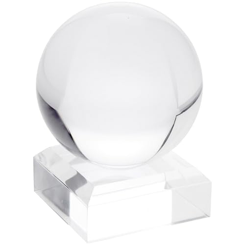 Plymor 2.5" W x 2.5" D Clear Square Egg/Sphere Base (1.125" Hole) - size: 2.5" x 2.5" x 1"
