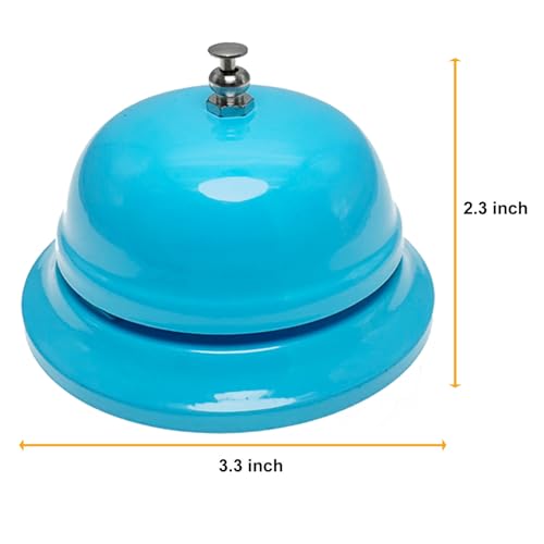 WEKOILCall Bell Desk Service Ding Bell for Restaurant Hotel Room Kitchen Party Office Receptionist Elderly Teachers Chef Large Cute Bell Whole Blue,3.3 inch - color: Whole Blue