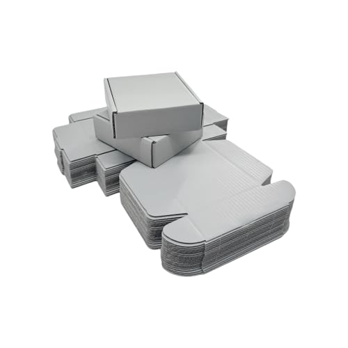50 Pack 4.7x4.7x1.6 in Gray Shipping Boxes - color: Gray, size: 4.7x4.7x1.6 in