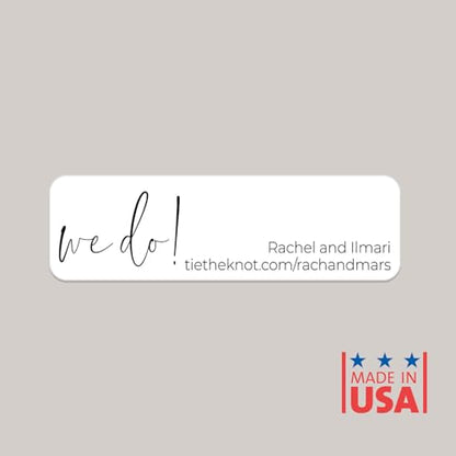 We Do! Rolled Address Labels / 250 Personalized Return Address Labels/Designer Address Stickers in Elegant Plastic Dispenser - size: 250 Labels, style: We Do