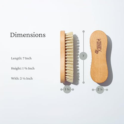 KONEX Nylon Fiber Economy Utility Cleaning Hand Brush | Heavy Duty Hand-Held Scrub Brush Stiff Bristles | Wooden Body, Ideal Scrub Brushes for Cleaning (Peanut Shaped) (Pack of 2) - size: 1 Count (Pack of 2)