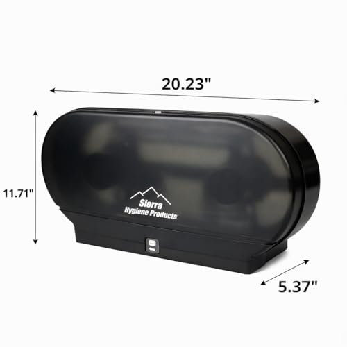 Sierra Hygiene Black Double Jumbo 9" Toilet Tissue Dispenser