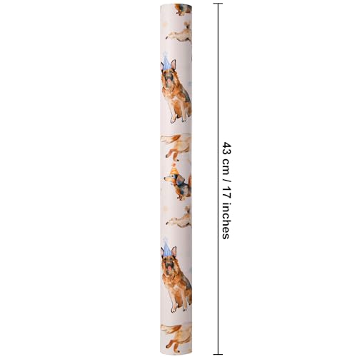 Sikiweiter Dog Birthday Wrapping Paper Roll - 17 Inches x 16.5 Feet, Fun and Colorful Dog Party Print, Perfect for Gifts and Celebrations(Dog Birthday) - color: Dog Birthday