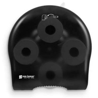 San Jamar Classic Carousel Tissue Dispenser with 4-Stations that hold 4 Rolls for Public Restrooms, Black Pearl