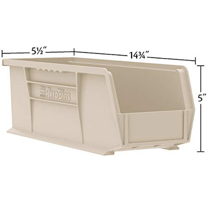 Akro-Mils 30234 AkroBins Plastic Storage Bins, 15"x5"x5", Green, 12-Pack - color: Green