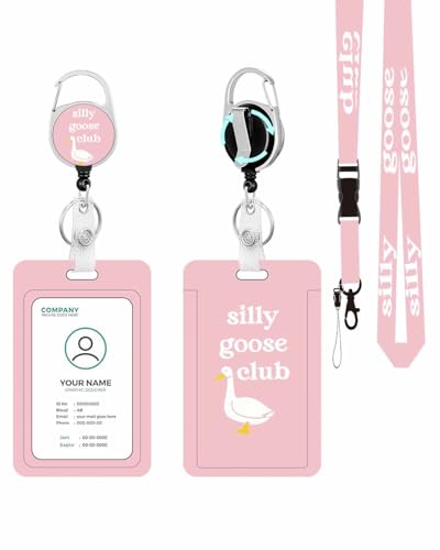 Vertical ID Badge Holder with Detachable Lanyard - Goose - color: Goose