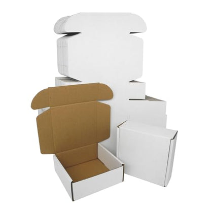 5x5x2" Shipping Boxes, Small Shipping Box White Packaging for Small Business Jewelry Mailer with Lids Flat Corrugated Cardboard Box Lightweight Cute Mailing Boxes Bulk Packaging, 50 Pack - size: 5x5x2", style: White-50 Pack