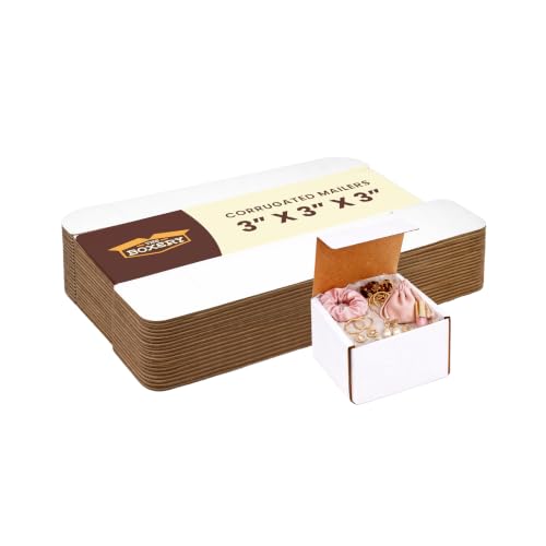 The Boxery Corrugated Mailers White Tuck Shipping Boxes (3x3x3) - size: 3x3x3