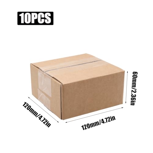 10 Pack 5x5x2 Shipping Boxes Brown Corrugated Cardboard Mailers - size: 5x5x2in