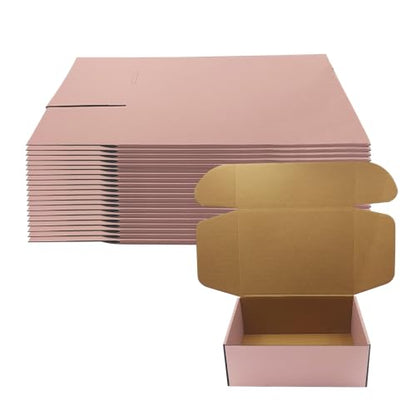 Pink Shipping Boxes 20 Pack 11x8x4 inch, Corrugated Gift Mailer Boxes - size: 11x8x4 Inch-20 Pack