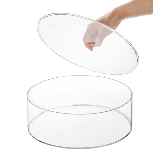 Jucoan Set of 2 Clear Acrylic Fillable Cake Stand, Cake Tier Display Stand Cupcake Stand, 12 Inch & 8 Inch Round Cylinder Display Riser for Wedding Birthday Baby Shower Party Centerpieces