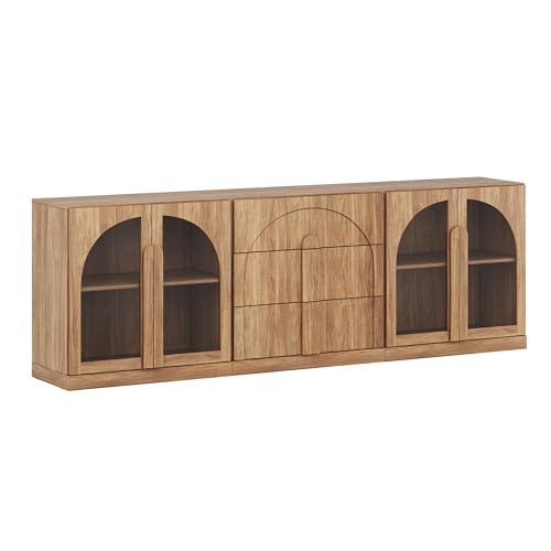 BELLEZE Bijou 3-Piece Modular Sideboard Buffet Cabinet - Camel - color: Bijou Camel Aac