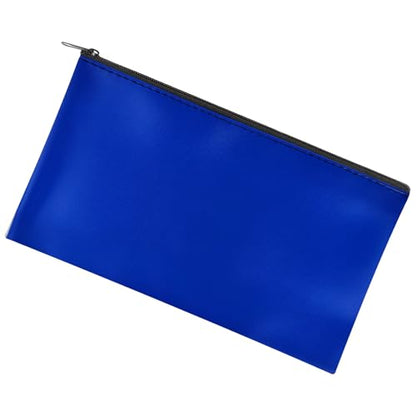 2 Pack Money Bag with Zipper, 11x6.1 inch Multi-purpose Cash Pouch, Bank Bag, Cash Bag, Check Wallet, Cosmetic Organizer (Blue) - color: Blue, size: 2 Pieces