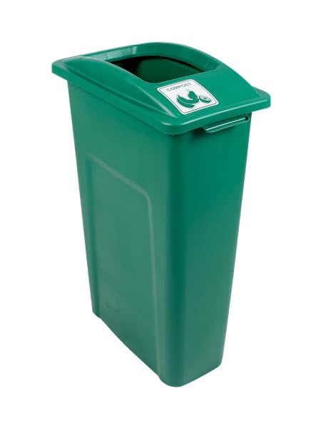 Waste Wise 23 Gallon Recycled HDPE Waste and Recycling Bin for Commercial Spaces - (Green, Compost) - color: Green Compost