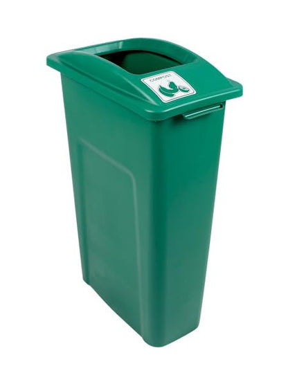 Waste Wise 23 Gallon Recycled HDPE Waste and Recycling Bin for Commercial Spaces - (Green, Compost) - color: Green Compost