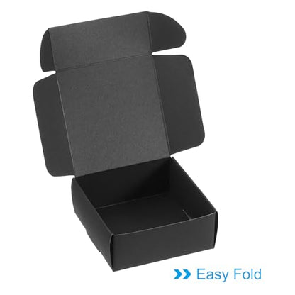 PATIKIL 3"x3"x1.5" Paper Soap Box, 20 Pack Homemade Soap Boxes Square Presents Packaging Boxes for Birthday Christmas DIY Craft, Black - color: Black