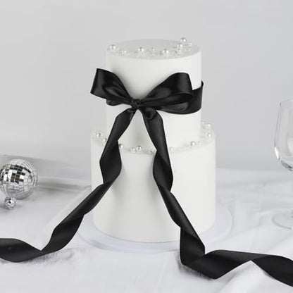 Mauproy Black Satin Ribbon, 1-1/2 Inch, 50 Yards - color: Black