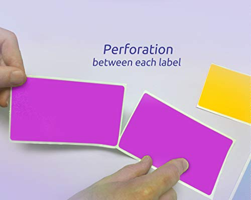 NextDayLabels 500 Rectangle Stickers, Color Coding Labels Roll, (3" x 5") - color: Fluorescent Purple