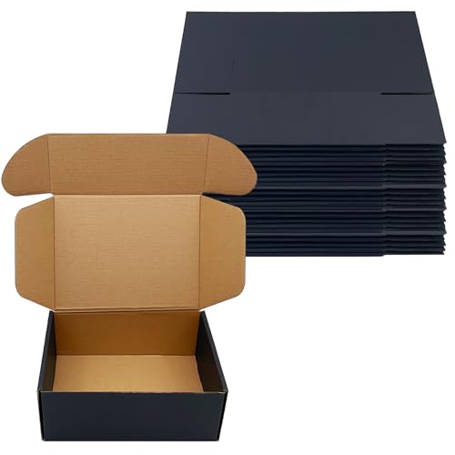 24 Pack 8x6x3 inches Black Shipping Boxes, Cardboard Packaging Mailing Box - size: 8x6x3 Inches