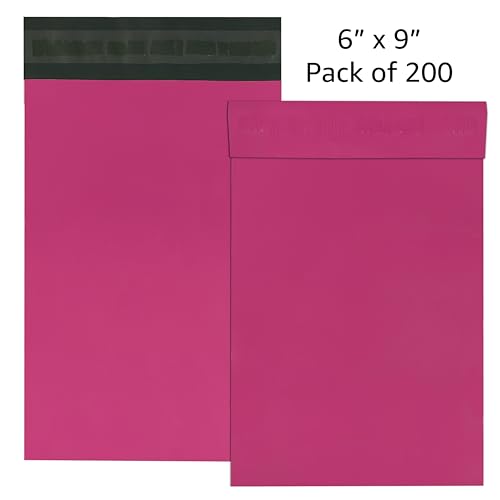6" x 9" Pack of 200 Pink Poly Mailers, Mailing Shipping Envelopes, Poly Mailing Bags, For Shipping & Mailing, Poly Shipping Self-Sealing Mailers, - color: Pink, size: 6" x 9" pack of 200