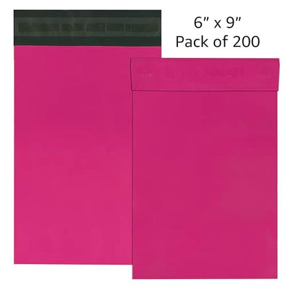6" x 9" Pack of 200 Pink Poly Mailers, Mailing Shipping Envelopes, Poly Mailing Bags, For Shipping & Mailing, Poly Shipping Self-Sealing Mailers, - color: Pink, size: 6" x 9" pack of 200