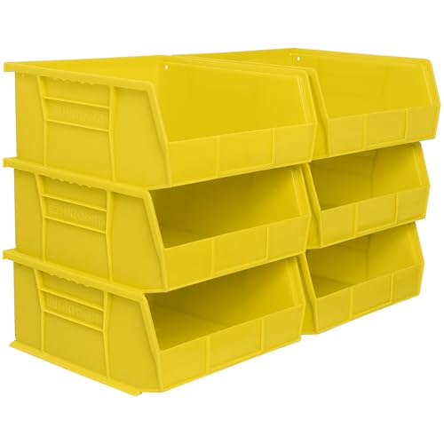 Akro-Mils 30235 AkroBins Plastic Storage Bins, 11"x11"x5", Yellow, 6-Pack - color: Yellow