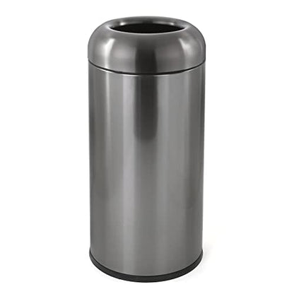 Dyna-Living Large Trash Can Commercial Stainless Steel Garbage Can with Lid - color: Black