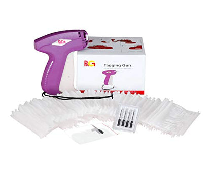 PAG Standard Tagging Gun Price Tag Attacher Gun for Clothing with 5 Needles and 2000 2" Barbs Fasteners, Purple