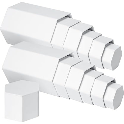Jetec 6 Pcs Hexagonal Jewelry Display Risers Acrylic Stands,White - color: White