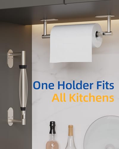 RUACQ Paper Towel Holder Under Cabinet, One Hand Tearing, Silver - color: Sliver, size: One Hand Tear - Oval