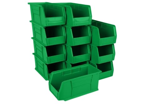 HE HUDSON EXCHANGE 11" x 5.5" x 5" (12 Pack) Plastic Stackable Storage Bin, Green - color: Green, size: 12 Pack
